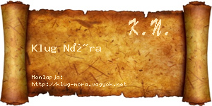 Klug Nóra névjegykártya