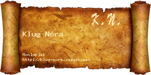 Klug Nóra névjegykártya