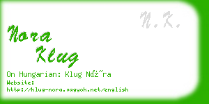 nora klug business card